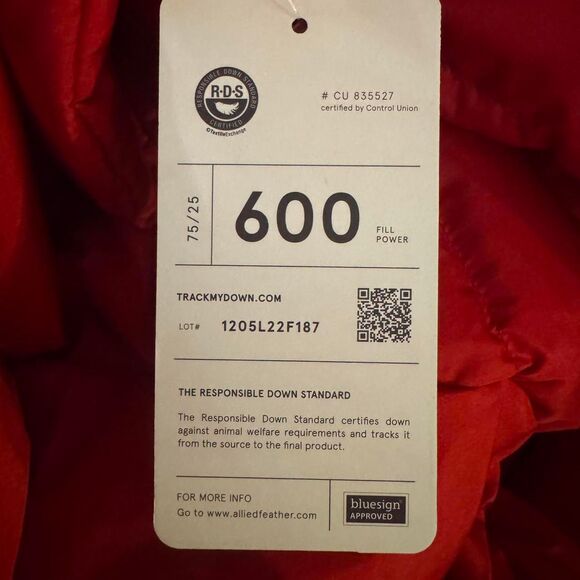 Lands’ End Plus 3X Red Down Puffer Coat Jacket 600 Fill RDS Warm Packable NWT - Picture 7 of 8